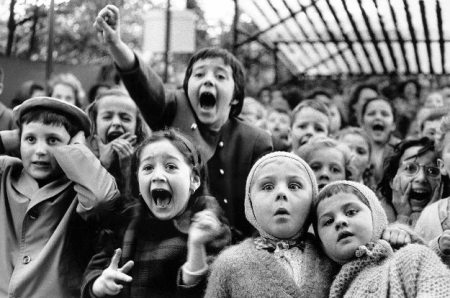 Children Watching the Story of "Saint George and the Dragon" at the Puppet Theater in the Tuileries, Paris, 1963